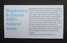 Load image into Gallery viewer, Soap Shavings in a Sisal Exfoliator - Organic Rosemary &amp; Cacao variety
